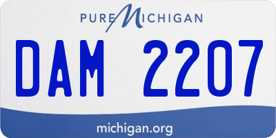 MI license plate DAM2207