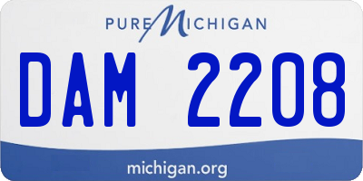 MI license plate DAM2208