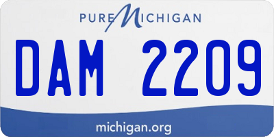 MI license plate DAM2209