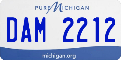 MI license plate DAM2212