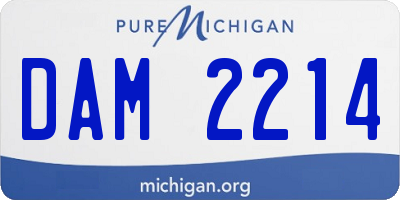 MI license plate DAM2214