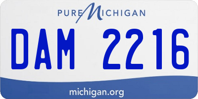 MI license plate DAM2216