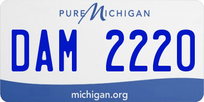 MI license plate DAM2220