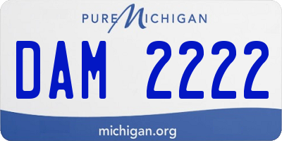 MI license plate DAM2222