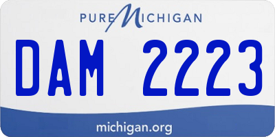 MI license plate DAM2223
