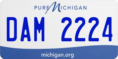 MI license plate DAM2224