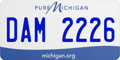 MI license plate DAM2226