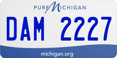 MI license plate DAM2227