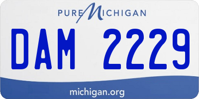 MI license plate DAM2229