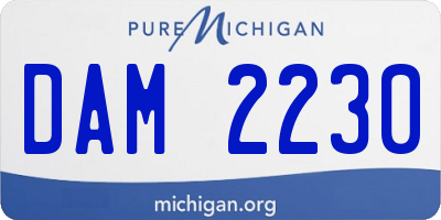 MI license plate DAM2230