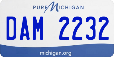 MI license plate DAM2232