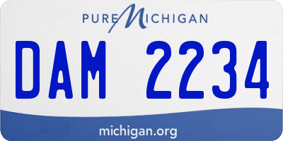 MI license plate DAM2234