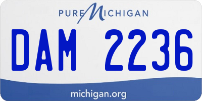 MI license plate DAM2236