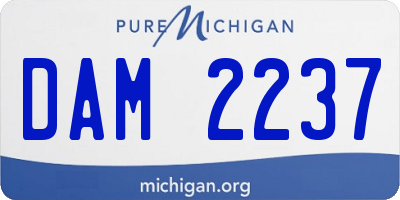 MI license plate DAM2237