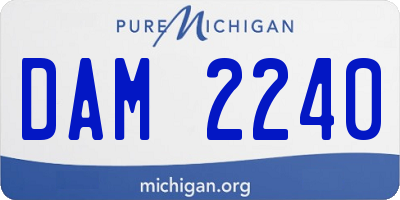 MI license plate DAM2240
