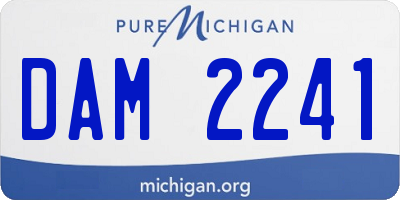 MI license plate DAM2241