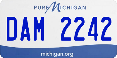 MI license plate DAM2242