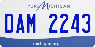MI license plate DAM2243