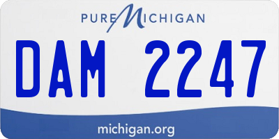 MI license plate DAM2247