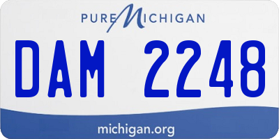 MI license plate DAM2248