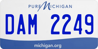 MI license plate DAM2249