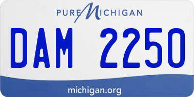 MI license plate DAM2250