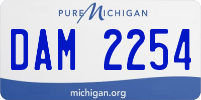MI license plate DAM2254