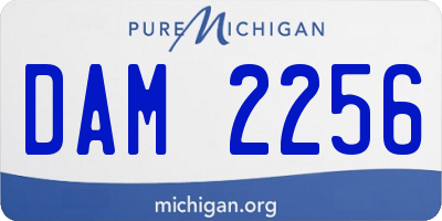 MI license plate DAM2256