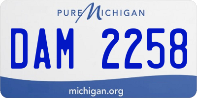 MI license plate DAM2258