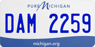 MI license plate DAM2259