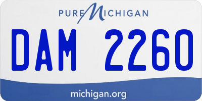 MI license plate DAM2260