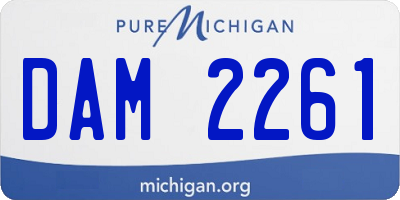 MI license plate DAM2261
