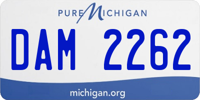 MI license plate DAM2262