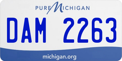 MI license plate DAM2263