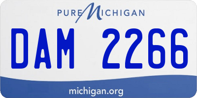 MI license plate DAM2266