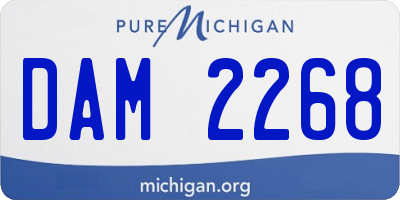 MI license plate DAM2268