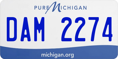 MI license plate DAM2274