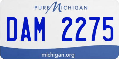 MI license plate DAM2275