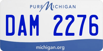MI license plate DAM2276