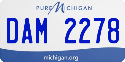 MI license plate DAM2278