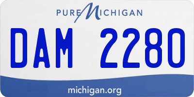 MI license plate DAM2280
