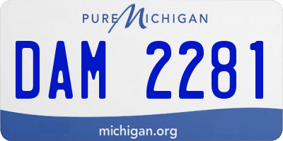 MI license plate DAM2281