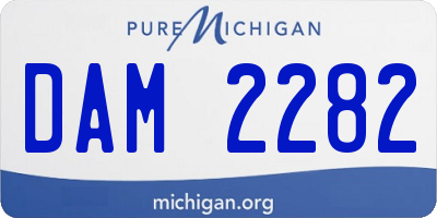 MI license plate DAM2282
