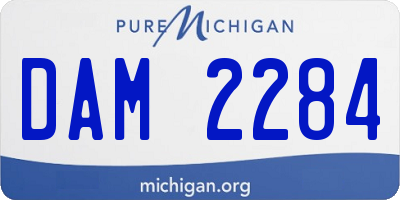 MI license plate DAM2284