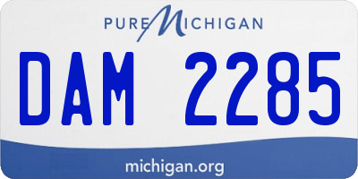 MI license plate DAM2285