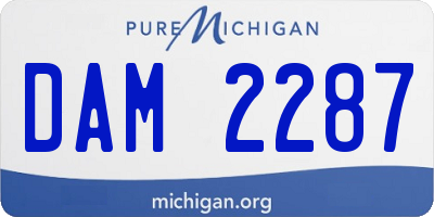 MI license plate DAM2287