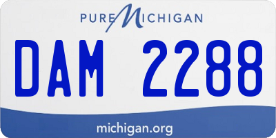 MI license plate DAM2288