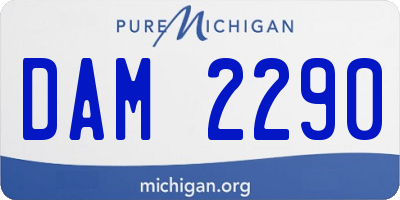 MI license plate DAM2290