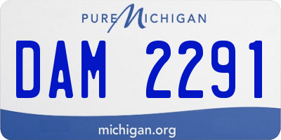 MI license plate DAM2291