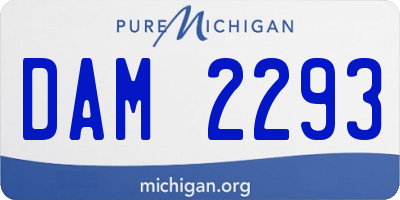 MI license plate DAM2293